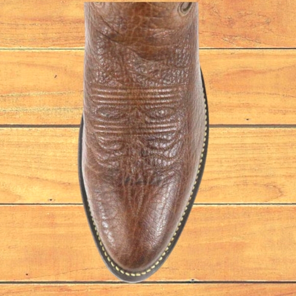 Justin Men's Full Brown Buffalo Skin  Cowboy,  Western Boot. SIZE 10 D - Picture 6 of 12
